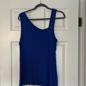 Cable & Gauge Asymmetrical Blue Tank Top